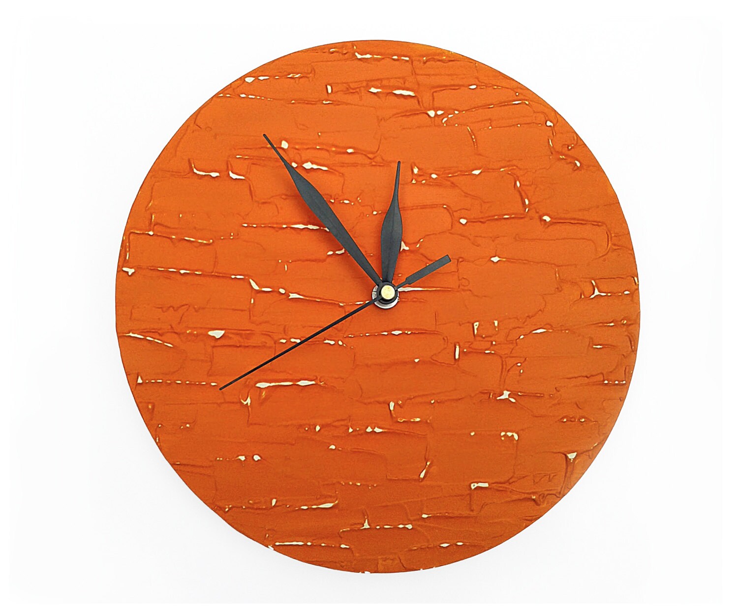 Orange Clock Modern WALL CLOCK UNIQUE Wood Wall Clock Orange Etsy