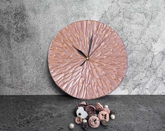 Rose Gold Decor Wall Clock, Unique Wall Clock, Modern WALL CLOCK, rose gold clock, Gift for Her Rose gold valentine's day gift, Office decor