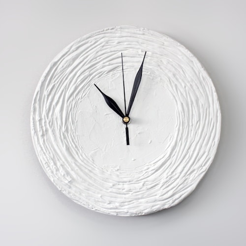 White Home Decor WHITE Clock Modern WALL CLOCK White Wall Etsy