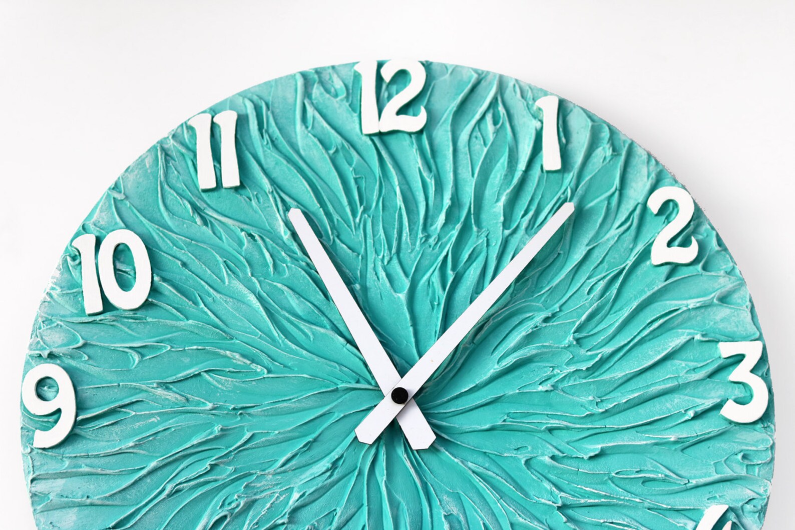 Turquoise WALL CLOCK Large Clock Turquoise Wall Decor Etsy