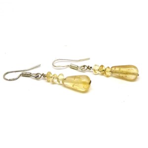Citrine earrings ~ Drop earrings ~ Gemstone earrings ~ November birthstone ~ Yellow citrine ~ Sterling silver ~ Citrine drops ~ Yellow drops