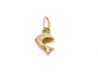 Colgante de delfín de oro ~ Oro de 14k ~ Collar de delfín de oro ~ Delfín de oro amarillo ~ Joyería náutica ~ Idea de regalo de delfín ~ Joyería náutica