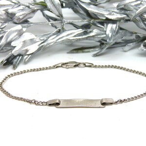 Silver bar bracelet ~ Sterling silver ~ Curb chain bracelet ~ Engravable bracelet ~ Unisex bracelet ~ Link bracelet ~ Silver bracelet