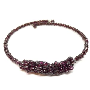 Garnet necklace ~ Garnet choker ~ Beads necklace ~ Gemstone choker necklace ~ Garnet jewelry ~ Red gemstone necklace ~ Mother&#39;s Day gift