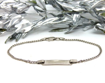 Bracelet barre d’argent ~ Argent sterling ~ Bracelet à chaîne curb ~ Bracelet engravable ~ Bracelet unisexe ~ Bracelet à maillons ~ Bracelet en argent