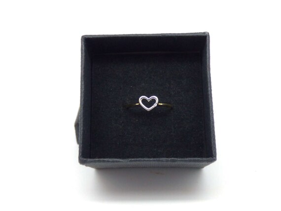 Solid gold heart ring ~ Open heart ring ~ Gold he… - image 6