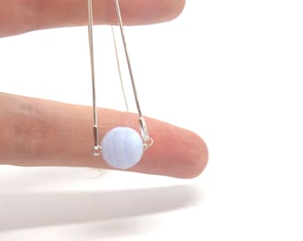 Aqua blue necklace ~ Chalcedony necklace ~ Chalcedony jewelry ~ Gemstone necklace ~ Charm necklace ~ Blue necklace ~ Simple gift for her
