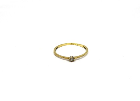 Tiny diamond ring ~ Petite diamond ring ~ Yellow … - image 2