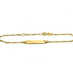 Baby bracelet ~ 14k solid gold bracelet ~ Engravable medical ID bracelet ~ Children jewelry ~ Baptism Christening gift ~ Baby bar bracelet