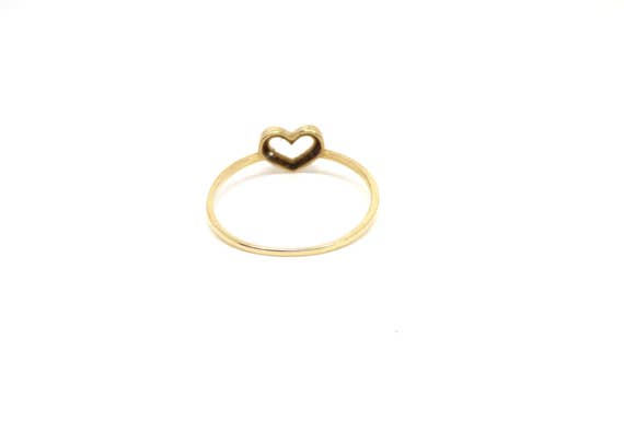 Solid gold heart ring ~ Open heart ring ~ Gold he… - image 3