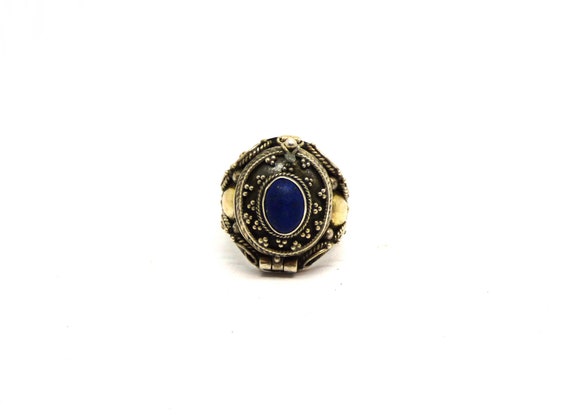 Solid silver 925 poison ring ~ Pill box ring ~ Me… - image 4