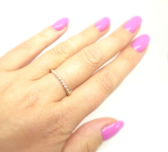 Ball ring ~ Silver ball ring ~ Stacking ring ~ St… - image 2