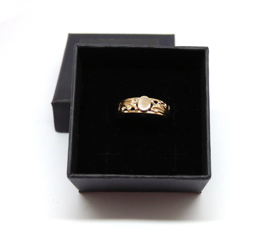 Gold signet ring ~ 14k gold signet ~ 585 yellow g… - image 7