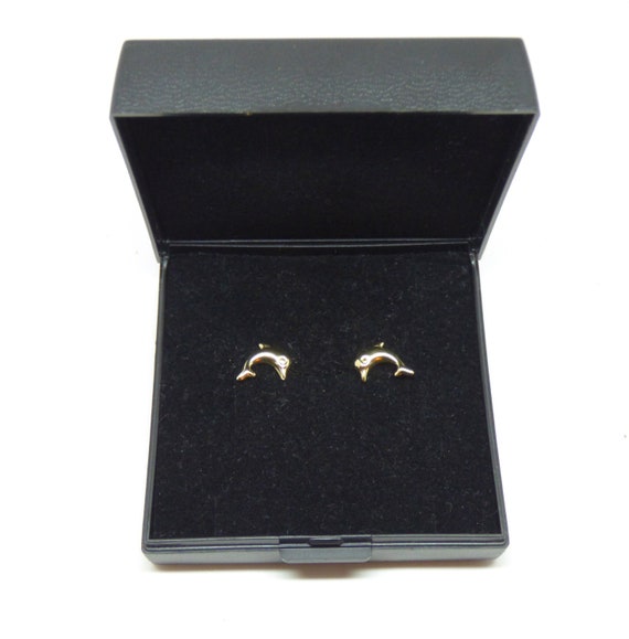 Polished Shiny Jumping Dolphin Round Hoop Earrings Real 14K Yellow & W –  BESENN