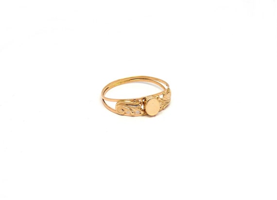Gold signet ring ~ 14k gold signet ~ 585 yellow g… - image 3