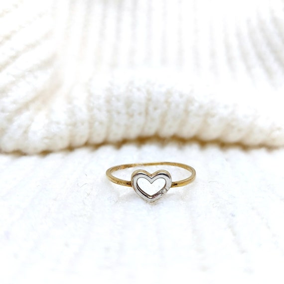Solid gold heart ring ~ Open heart ring ~ Gold he… - image 1