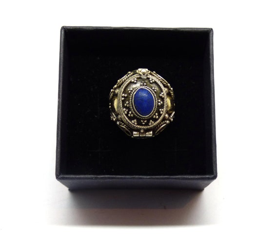 Solid silver 925 poison ring ~ Pill box ring ~ Me… - image 10