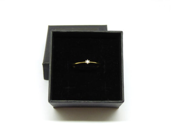 Tiny diamond ring ~ Petite diamond ring ~ Yellow … - image 6