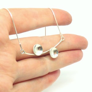 Dome necklace ~ Sterling silver ~ Silver dome necklace ~ Silver jewelry ~  Dome circles ~ Silver dome circles ~ Modern necklace ~ For her
