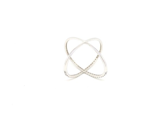 9k diamond criss cross ring ~ Infinity ring ~ Whi… - image 3