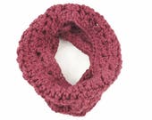 Chunky Cowl, Chunky Infinity Scarf, Knitted Neck Warmer, Crochet Boho Cowl, Hipster Scarf, Wool Scarf, Boho Winter Scarf, Dark Cowl,