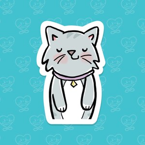 Cat Sticker / Cute Cat Vinyl Sticker / Laptop Sticker / Water Bottle Sticker / Vinyl Decal / Journal Sticker