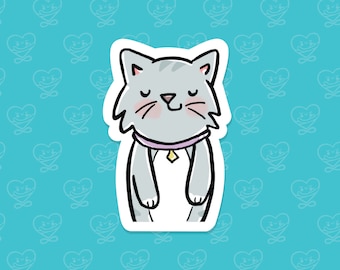 Cat Sticker / Cute Cat Vinyl Sticker / Laptop Sticker / Water Bottle Sticker / Vinyl Decal / Journal Sticker