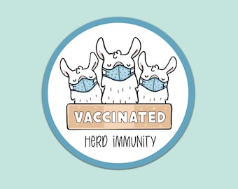 Vaccinated Sticker / Herd Immunity Sticker /Llamas Vinyl Sticker / Laptop Sticker / Water Bottle Sticker / Vinyl Decal / Journal Sticke