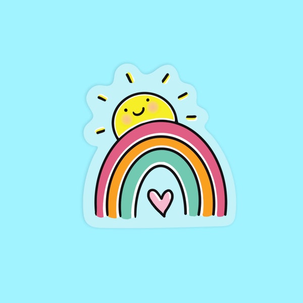 Rainbow Sticker / Clear Vinyl Sticker / Laptop Sticker / Water Bottle Sticker / Vinyl Decal / Journal Sticker