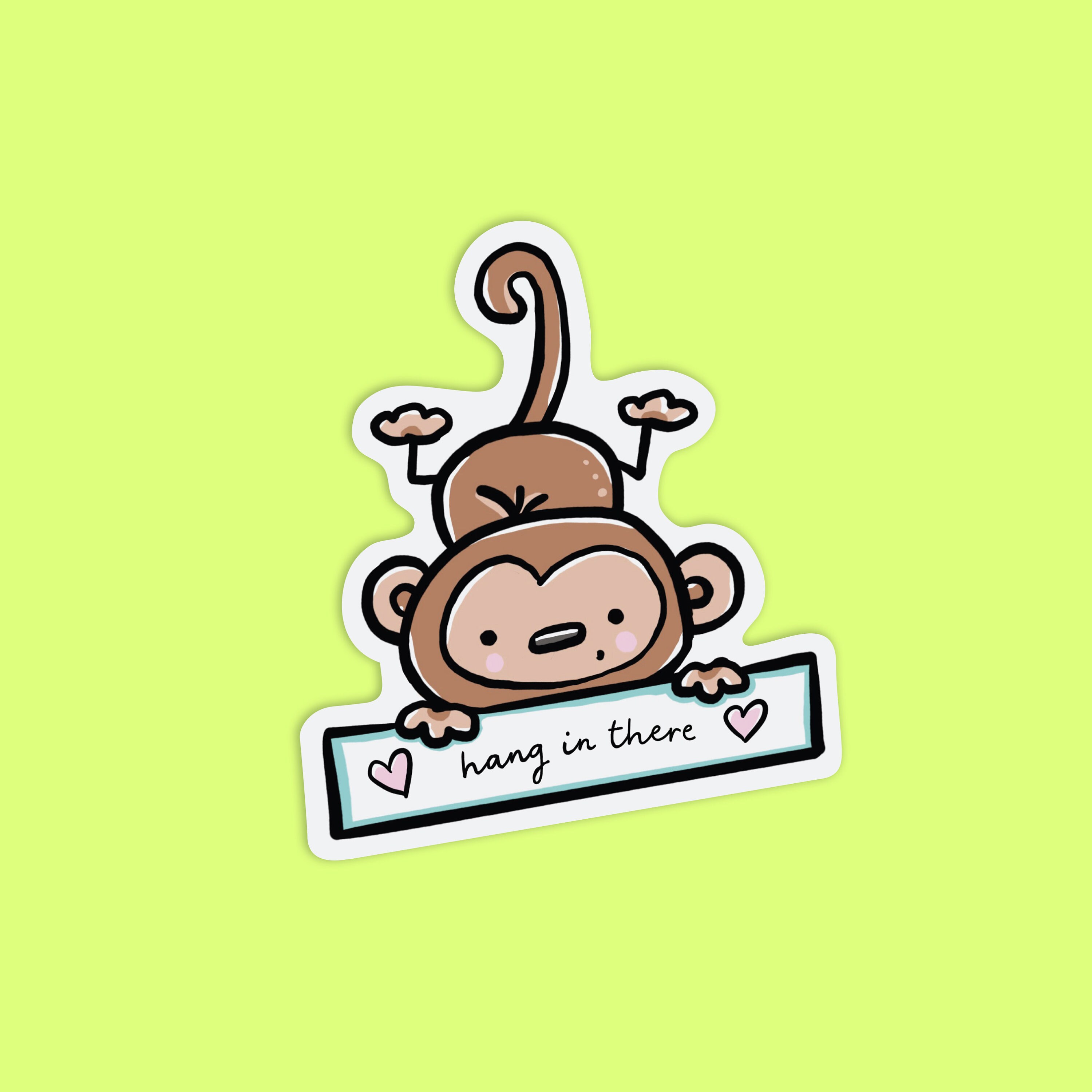 Monkey Sticker /hang in There Sticker/ Vinyl Sticker / Laptop | Etsy