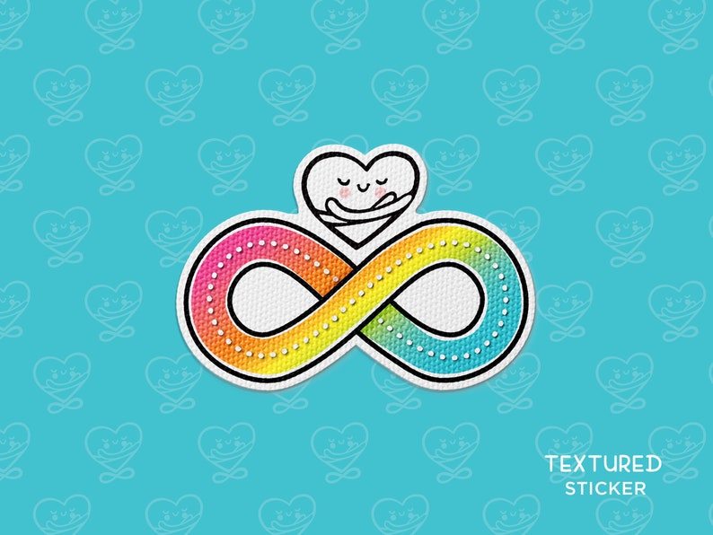 Infinity Sign Smiling Infinite Hugs Textured Sticker / Textured Vinyl Sticker / Laptop ...