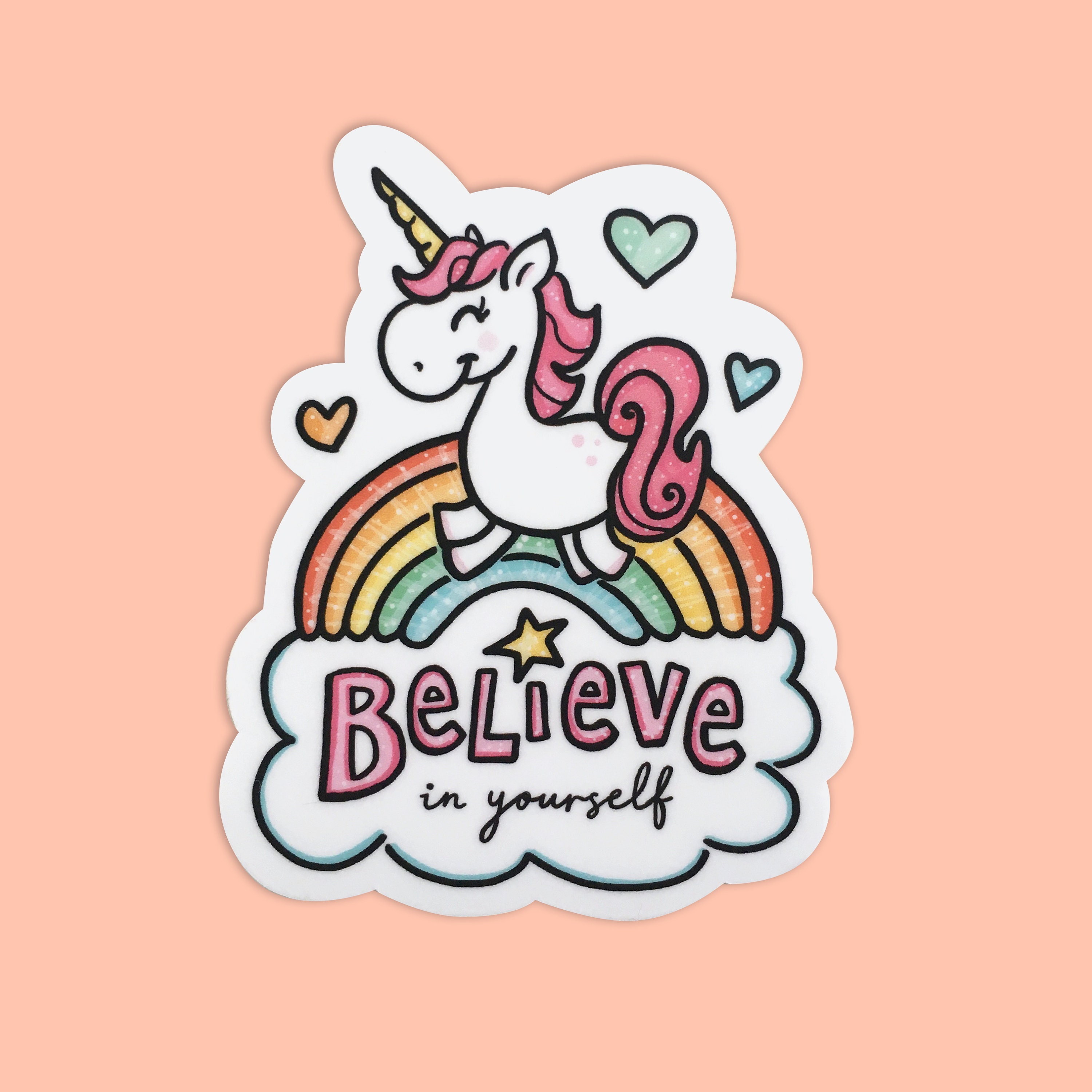 Unicorn Sticker / Believe in Yourself Sticker / Vinyl Sticker / Lapto…