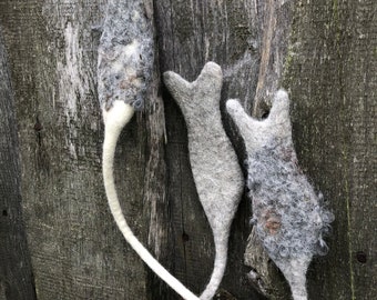 Handgemachte gefilzte Wolle Katzenspielzeug Maus: Umweltfreundliches Haustier Geschenk