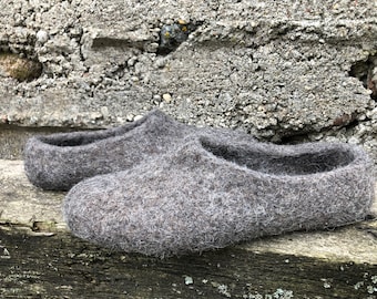 Handmade Wool Clogs Slippers: Rustic Felt House Shoes for Men