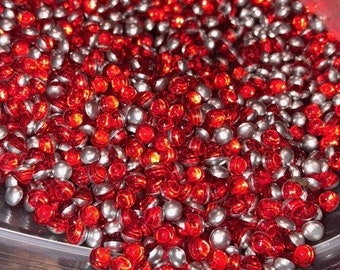 15 RED Glass Sign REFLECTOR JEWELS BEADS Smooth Bubble Top LIKE CATS EYE 