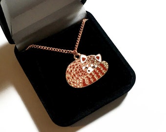 Red Panda Necklace With Velvet Gift Box