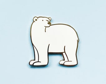 Eisbär Emaille Pin - süße Tier Pin, weiße Pin Badge, harte Emaille Pin, Tier Brosche, Anstecknadel, kleines Geschenk, arktische Tier