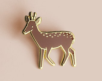 Reh Emaille Pin - Woodland Animal, Pin Anstecker, Hard Enamel Pin, Tier Brosche, Anstecknadel, Tierliebhaber Kleines Geschenk