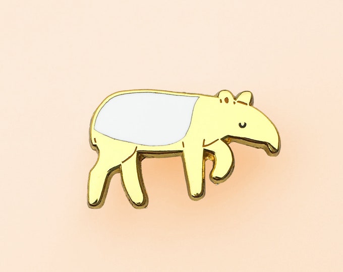 Tapir Enamel Pin - Cute Animal Pin, Pin Badge, Hard Enamel Pin, Animal Brooch, Lapel Pin, Small Gift, Jungle Animal Gift