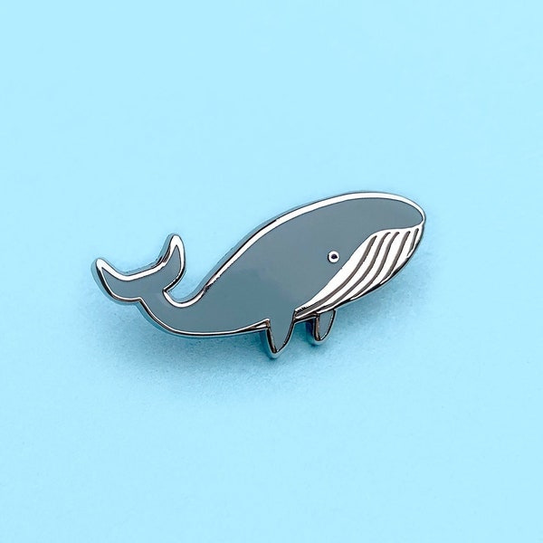 Whale Hard Enamel Pin - Ocean Animal Pin Badge, Blue Cute Nature Brooch, Lapel Pin, Small Gift, Sealife