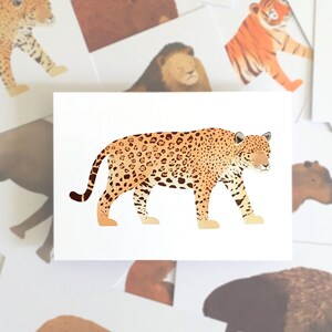 Cartão postal Jaguar - Animal da selva sul-americana - Gato grande, presente infantil, animal safari, decoração de berçário, estampa de animal de zoológico imagem 2