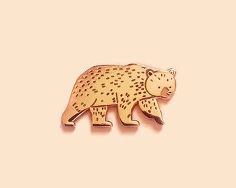 Walking Bear Enamel Pin Badge