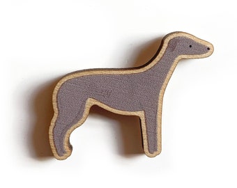 Greyhound Wooden Dog Pin - Responsibly Sourced Birch Plywood - Cute Animal Pin Badge, Animal Brooch, Lapel Pin, Small Pet Gift, Long Dog