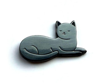 Pin de esmalte de gato negro: regalo para amantes de los gatos