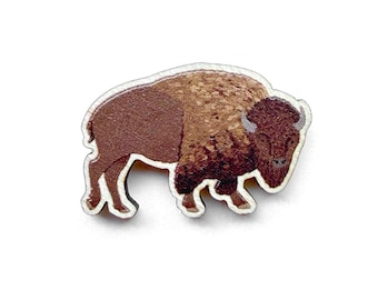Broche de bisonte de madera - De origen responsable