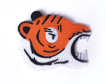 Tiger Patch - Embroidered Iron-on Patch, Tiger Illustration, Cute Animal Patch, Animal Gift, Clothes Accessory