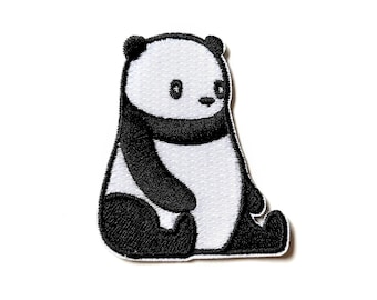 Oso panda - Parche bordado termoadhesivo