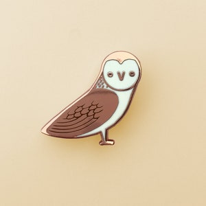 Schleiereule Emaille Pin - süßer Tier Pin, Pin, Anstecker, Harte Emaille Pin, Tier Brosche, Anstecknadel, kleines Geschenk, Waldtier Accessoire, Vogel Pin