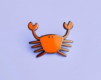 Red Crab Enamel Pin - Cute Animal Pin, Hard Enamel Pin, Ocean Animal, Lapel Pin Badge, Cancer Sign, Cute Crustacean