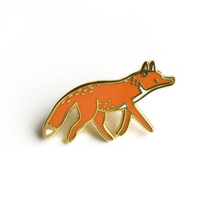 Pin z emalii Fox - Słodki pomarańczowy pin ze zwierzęciem, odznaka, twarda emaliowana szpilka, broszka ze zwierzęciem, szpilka na klapę, mały prezent, prezent ze zwierzęciem leśnym